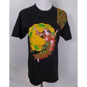 Vtg Gypsy Dances Of Passion T-Shirt M Black 100% Cotton Handmade Details